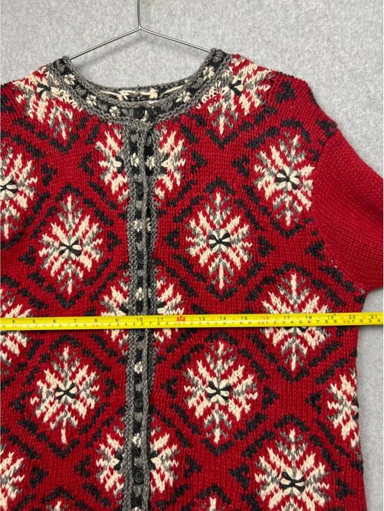 Vintage Paul Harris Womens Wool Knit Cardigan Sweater M Fair Isle Grannycore - Picture 6 of 9